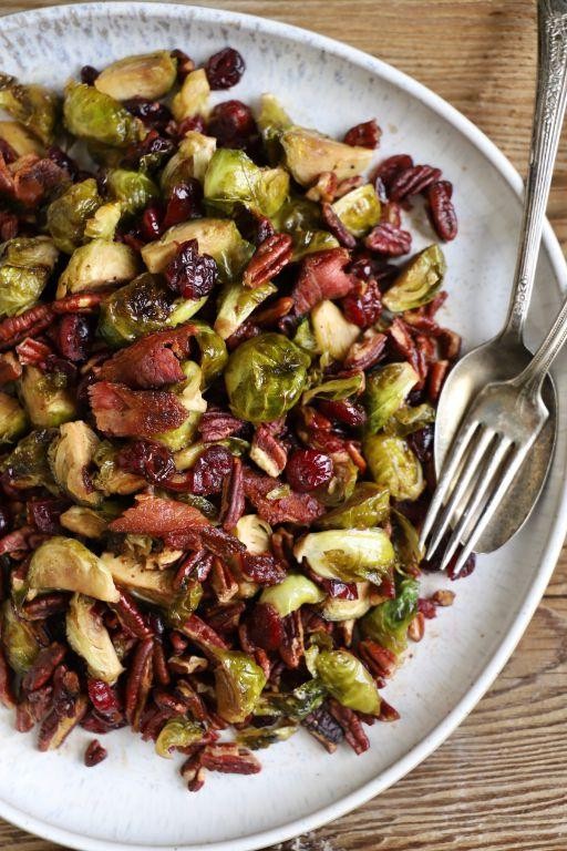 Roasted Brussels Sprouts with Cranberries