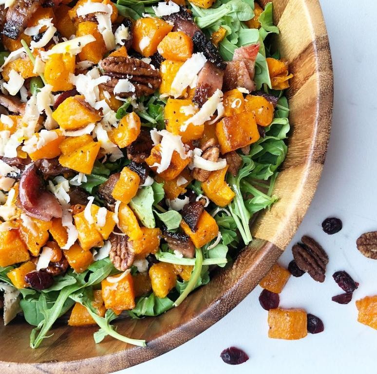 Roasted Butternut Squash Salad with Maple Dressing