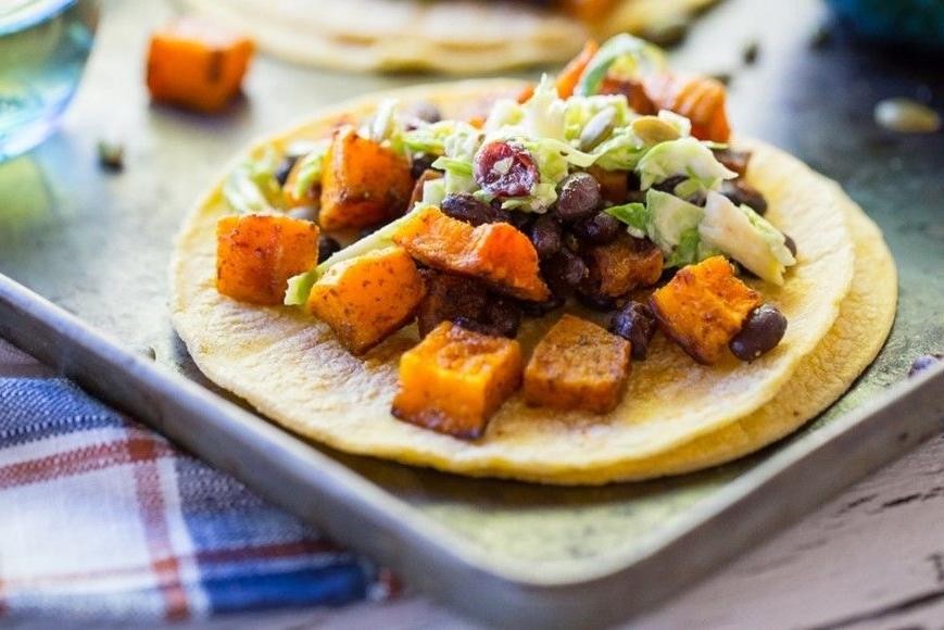 Roasted Butternut Squash and Black Bean Tacos