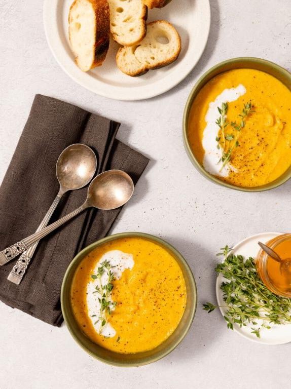 Roasted Carrot and Ginger Soup with Coconut Milk
