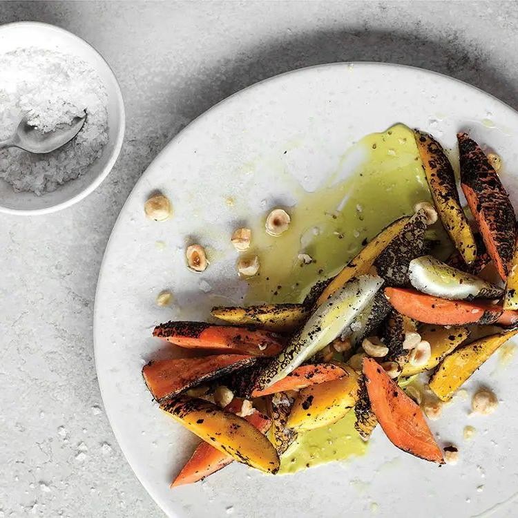 Roasted Carrots with Lovage Drizzle