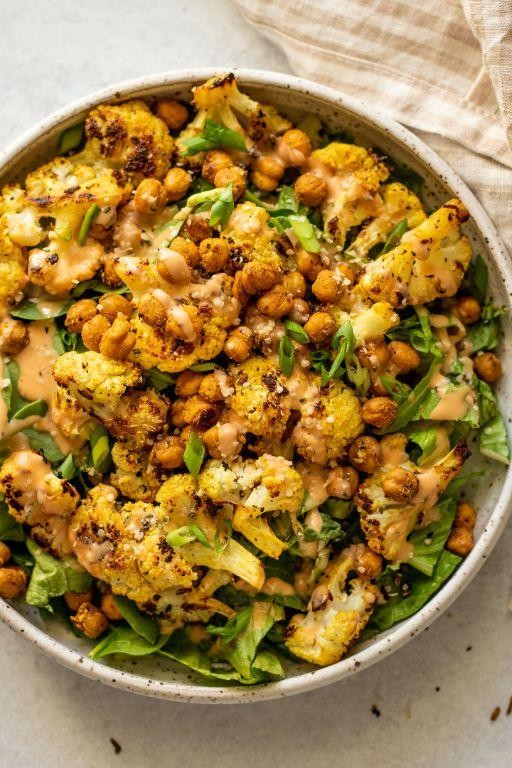 Roasted Cauliflower and Chickpea Salad