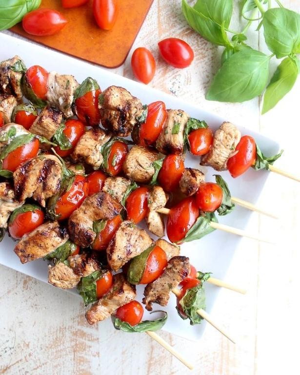 Roasted Cherry Tomato and Chicken Skewers