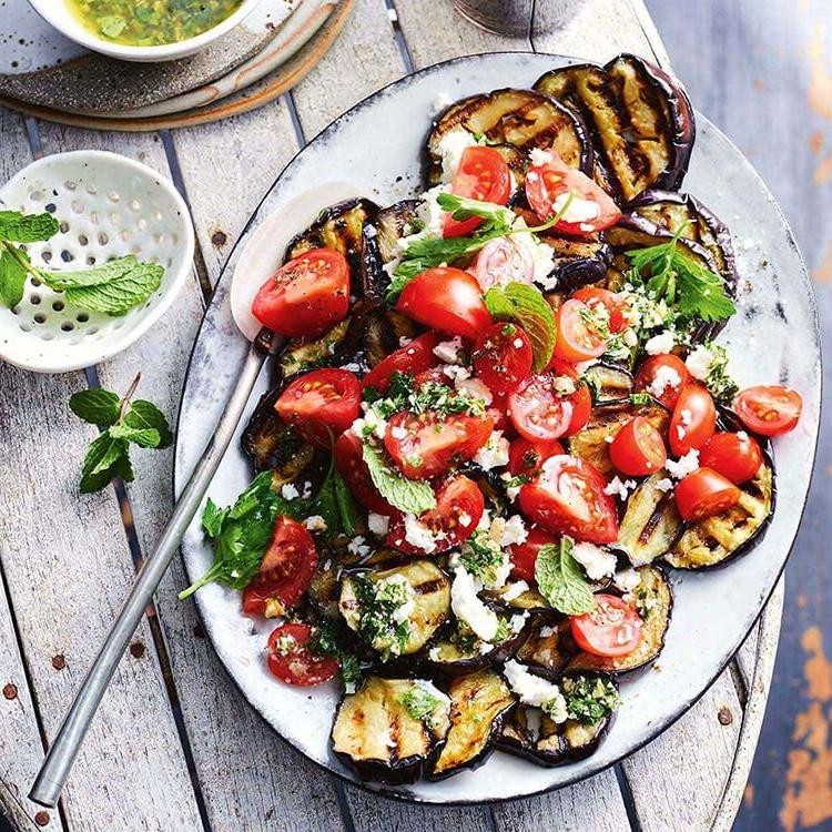 Roasted Eggplant and Tomato Salad