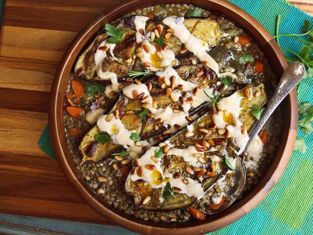 Roasted Eggplant with Tahini Sauce