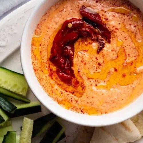 Roasted Red Pepper Greek Yogurt Dip