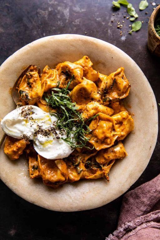 Roasted Red Pepper and Feta Tortellini