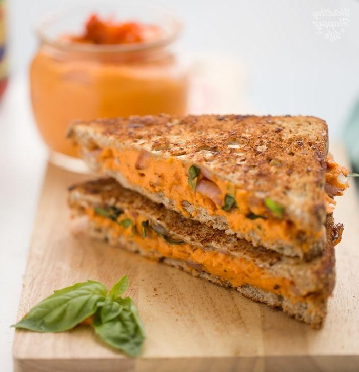 Roasted Red Pepper and Hummus Panini