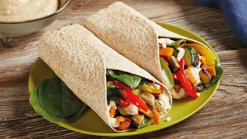 Roasted Vegetable and Hummus Wrap