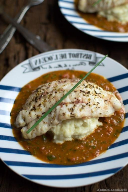 Rockfish with Tomato Basil Sauce