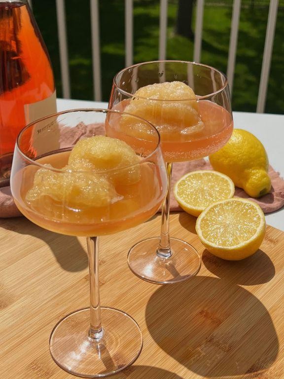 Rose Hip Sorbet with Lemon Zest