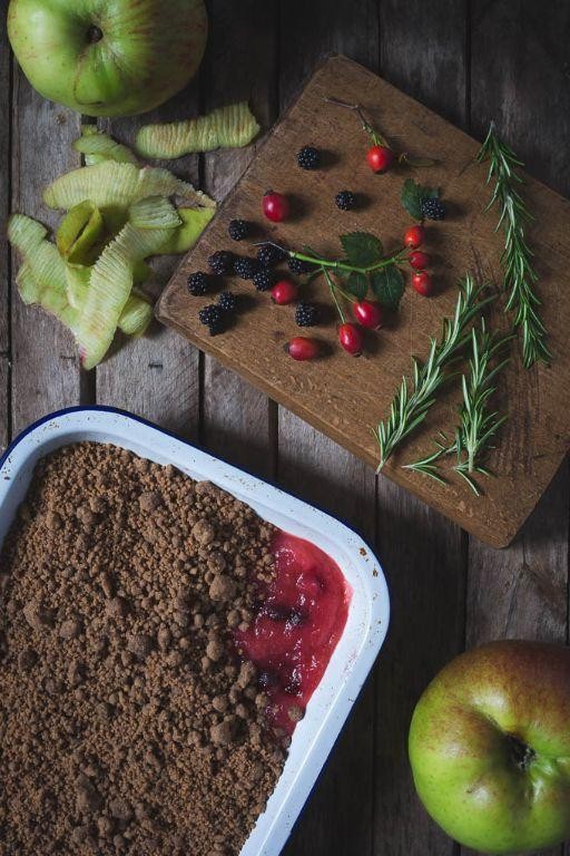 Rose Hip and Apple Crumble