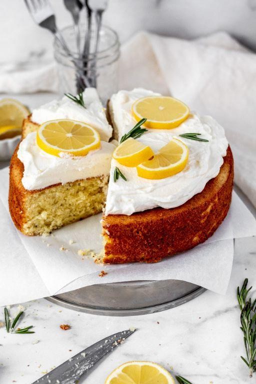 Rosemary Olive Oil Cake with Lemon Glaze