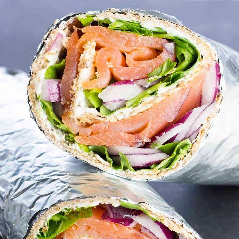 Salmon and Cream Cheese Protein Wrap