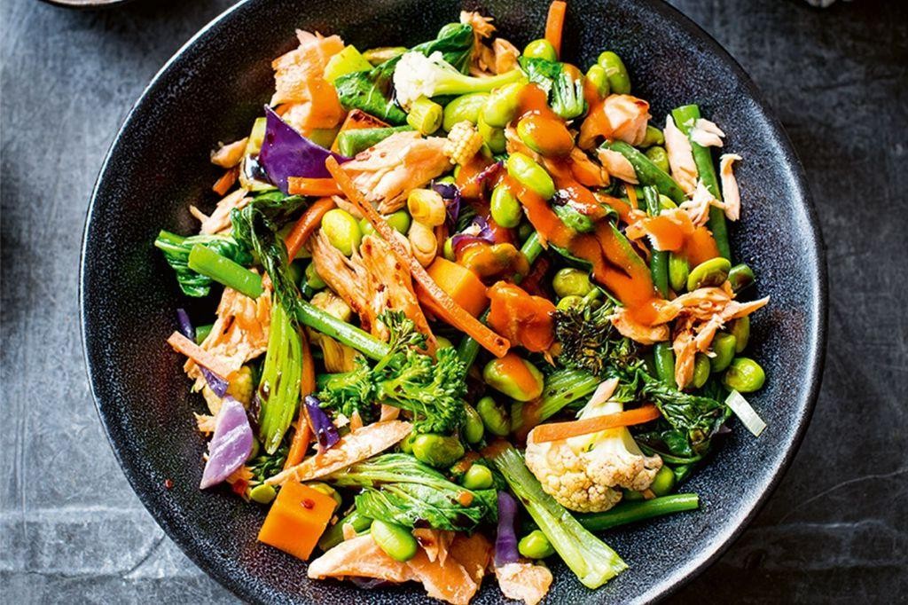 Salmon and Edamame Stir-Fry