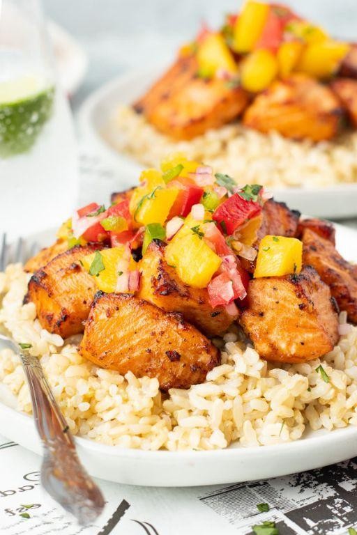 Salmon and Mango Salsa Bites