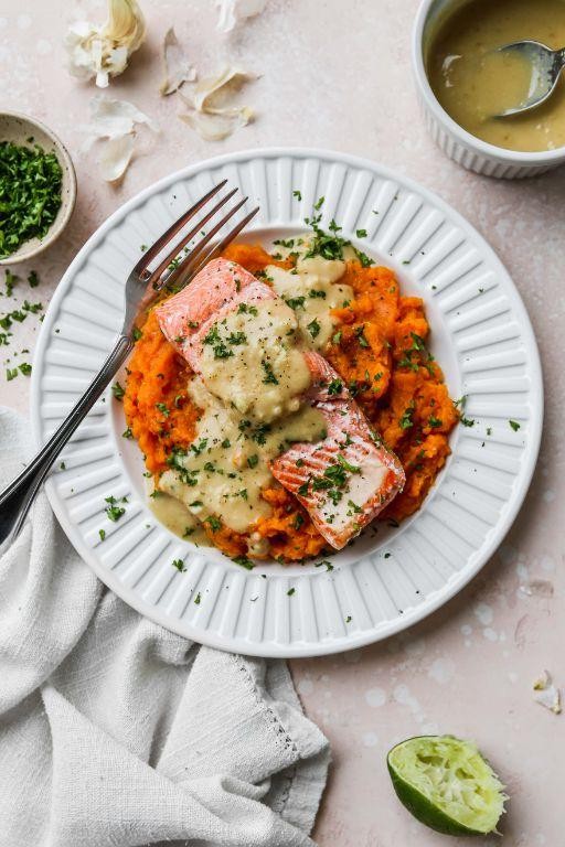 Salmon with Sweet Potato Mash