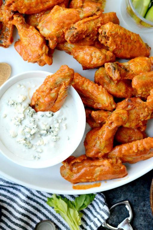 Salt and Vinegar Chicken Wings with a Blue Cheese Drizzle