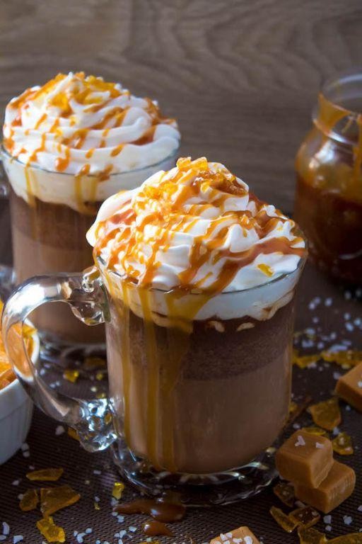 Salted Caramel Hot Chocolate Pudding