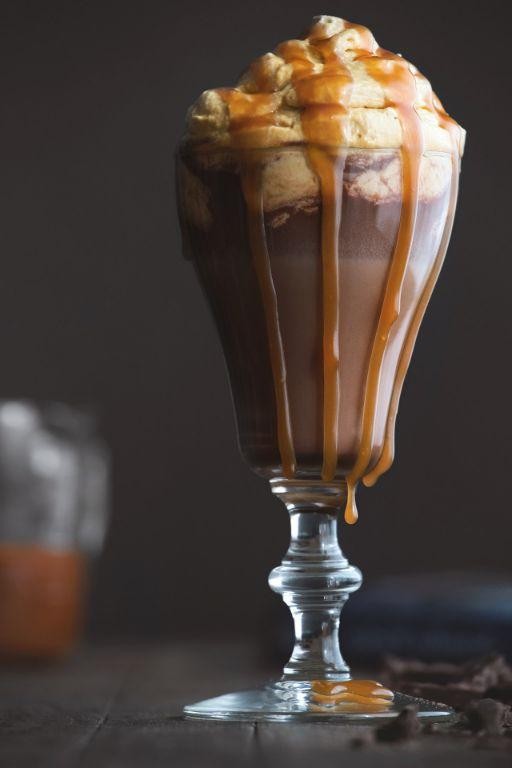 Salted Caramel Hot Chocolate with Whipped Cream