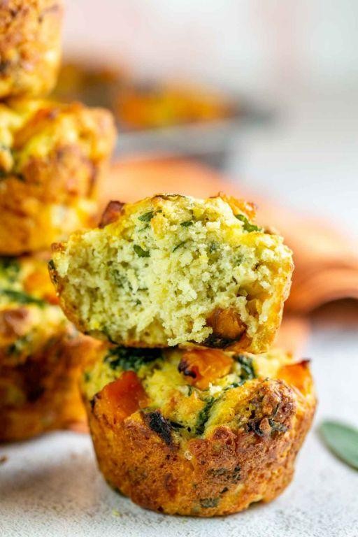 Savory Acorn Squash and Cheddar Muffins