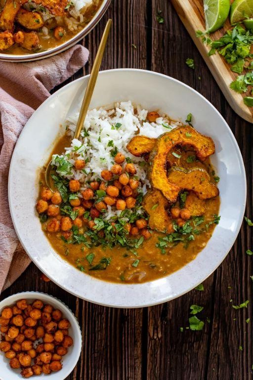 Savory Acorn Squash and Chickpea Curry
