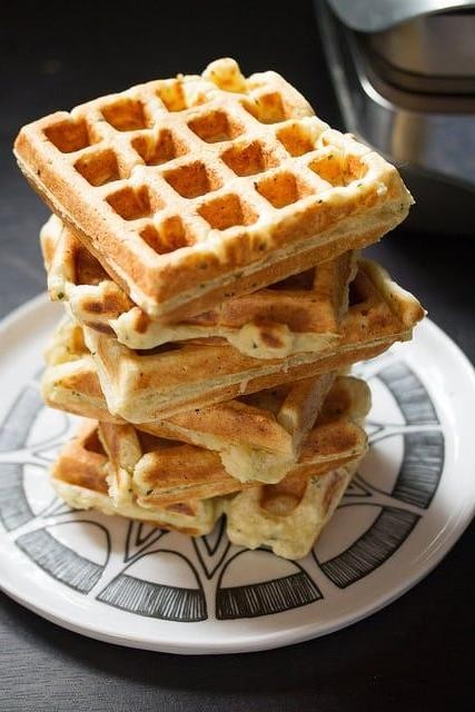 Savory Ricotta and Herb Waffles