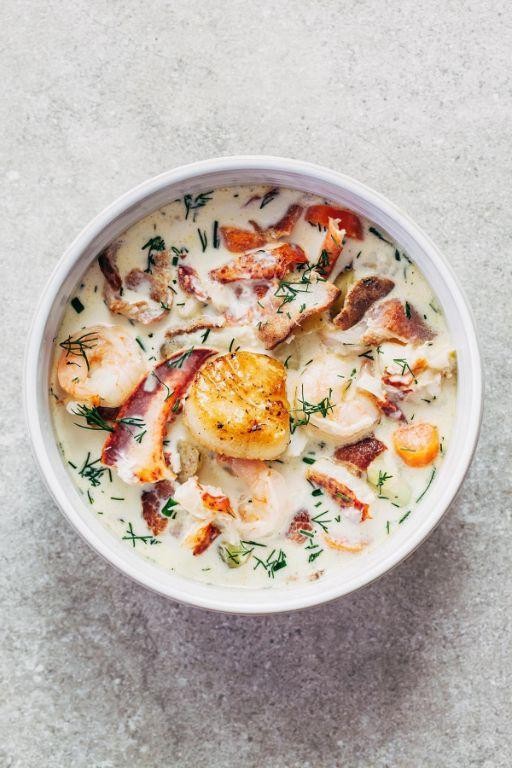 Seafood Chowder with Shrimp and Scallops