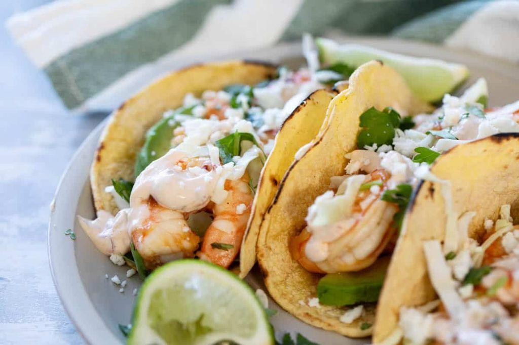 Seafood Taco Pizza with Shrimp and Lime Crema
