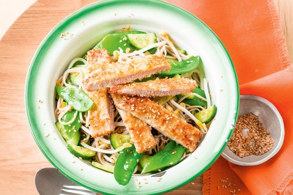 Sesame Pork Soba Noodle Salad