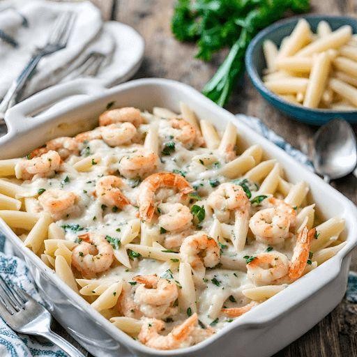 Shrimp Alfredo Pasta Casserole