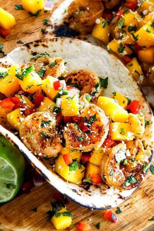 Shrimp Taco Salad with Mango Salsa