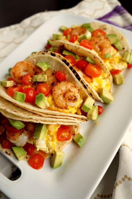 Shrimp and Avocado Breakfast Tacos