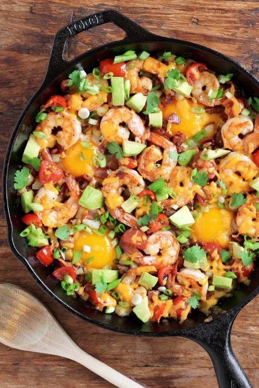 Shrimp and Bacon Breakfast Skillet
