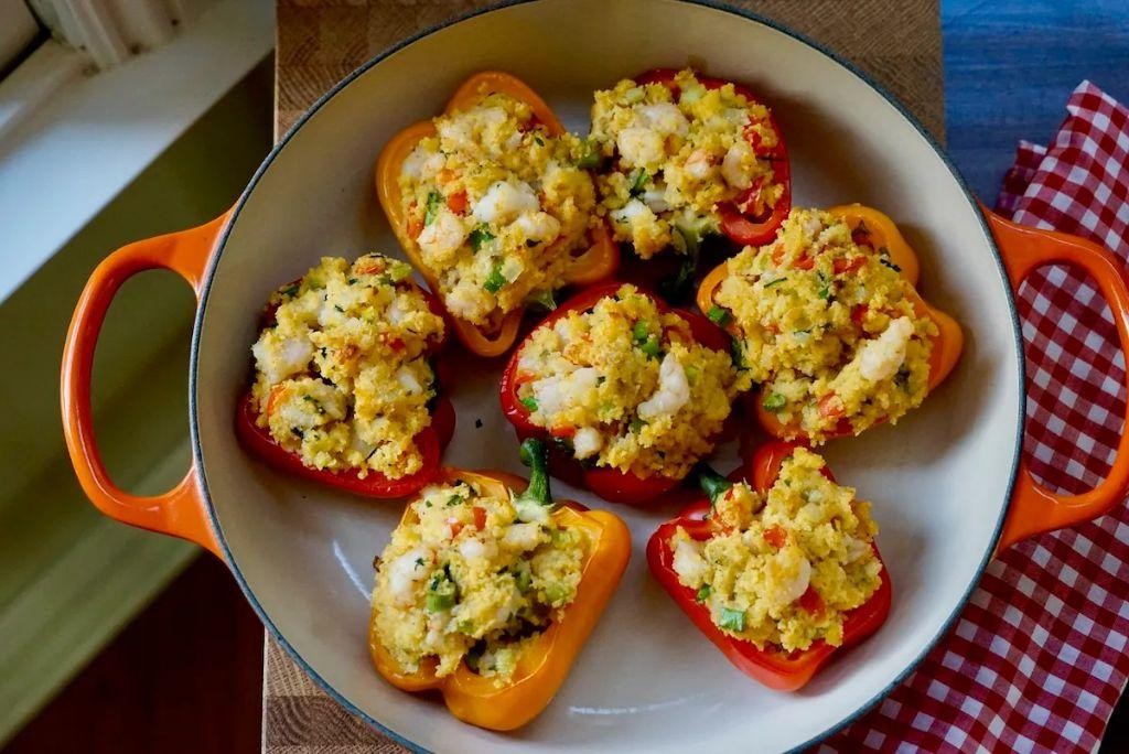 Shrimp and Cheese Stuffed Peppers