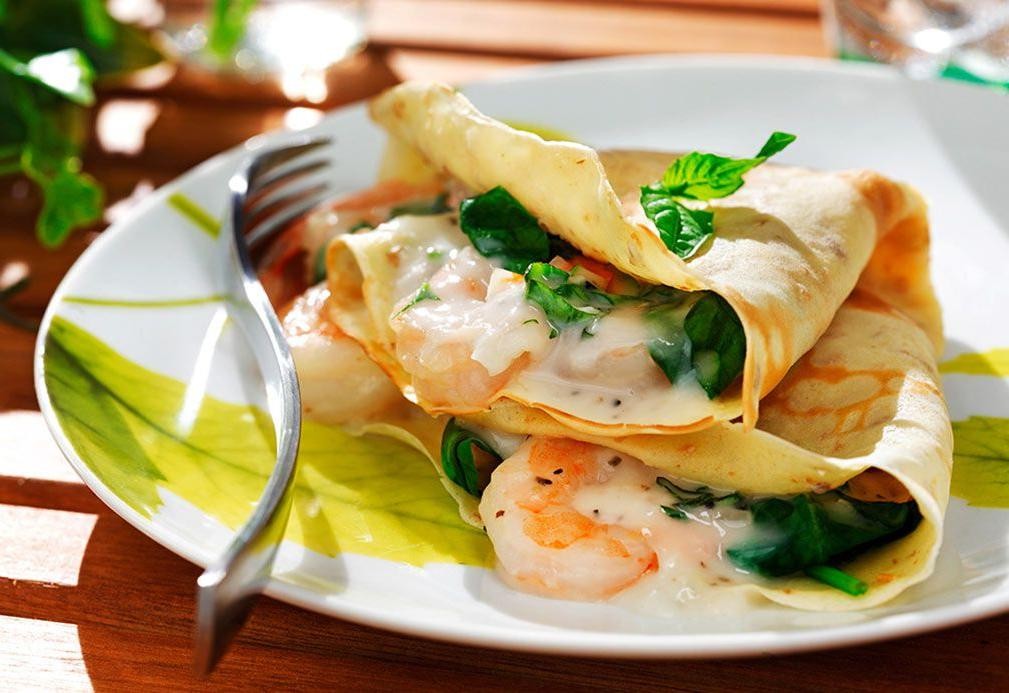 Shrimp and Herb Crepes