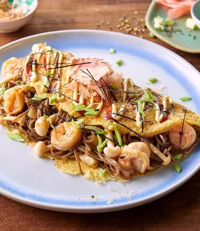 Shrimp and Mushroom Omelette