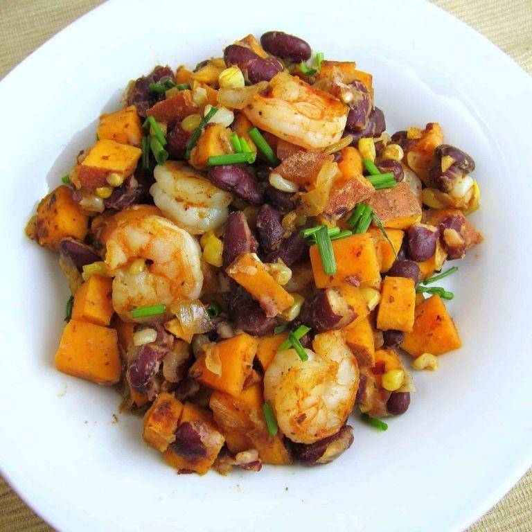 Shrimp and Sweet Potato Hash