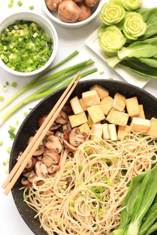 Singapore-Style Noodles with Mushrooms and Bok Choy