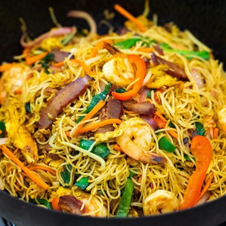 Singapore-Style Noodles with Squid and Chili