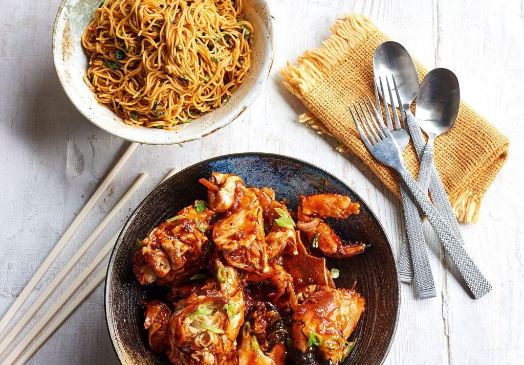 Singaporean Chili Crab Noodle Bowl