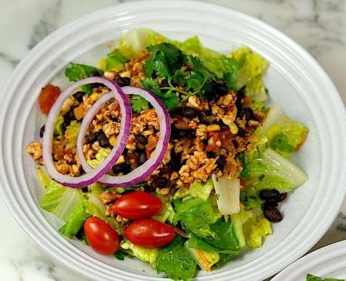 Skinny Taco Salad with Avocado Dressing
