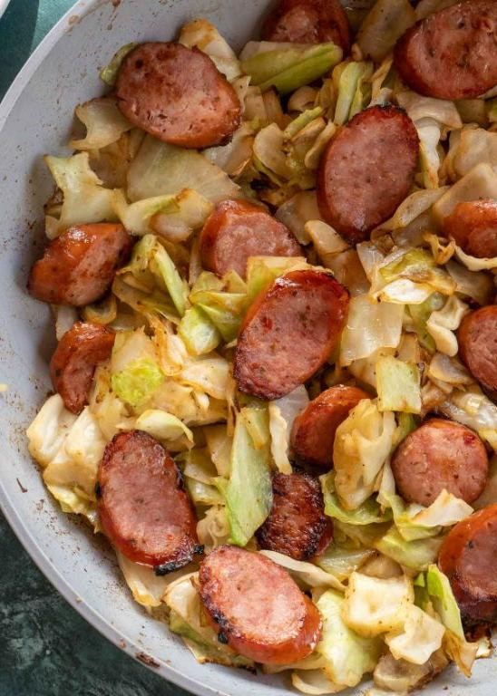 Slow Carb Cabbage and Sausage Skillet