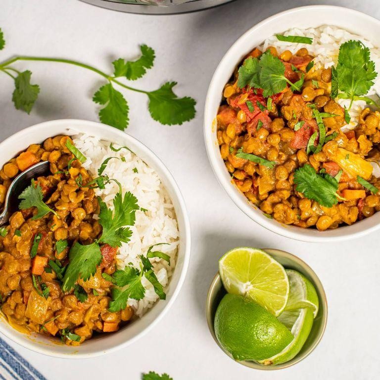 Slow Carb Coconut Curry Lentils