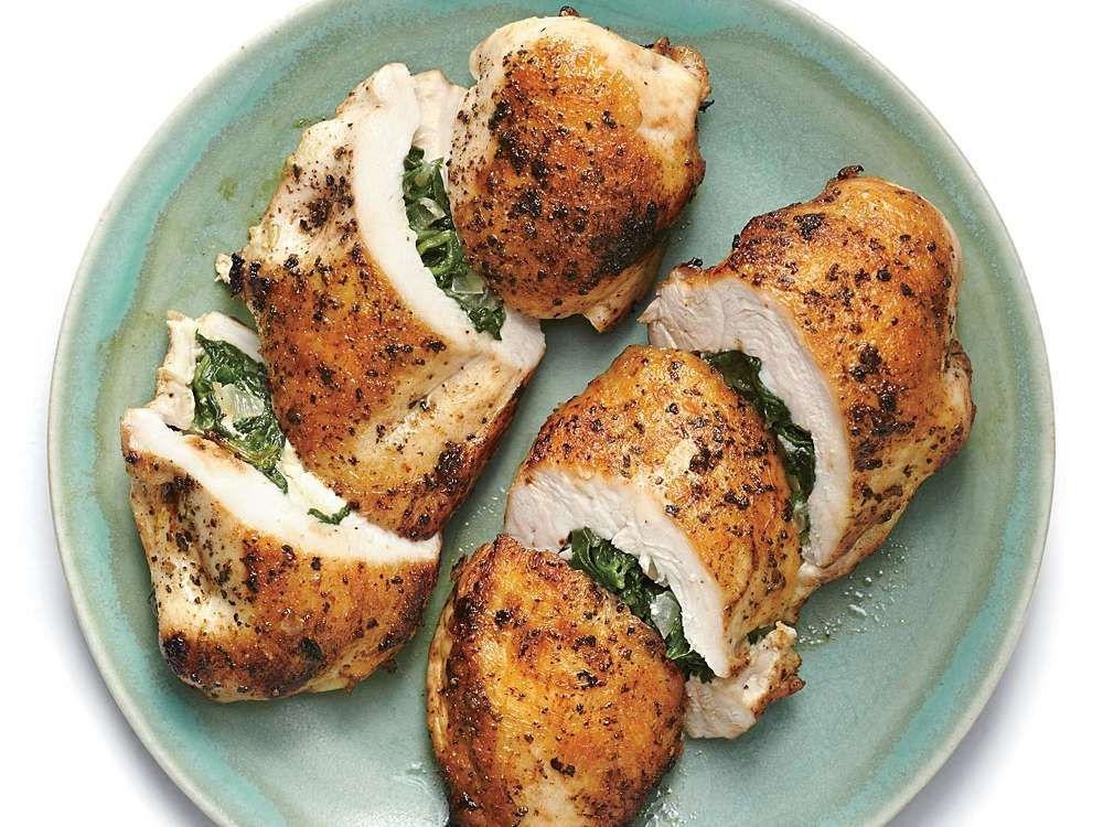 Slow Carb Spinach and Feta Stuffed Chicken