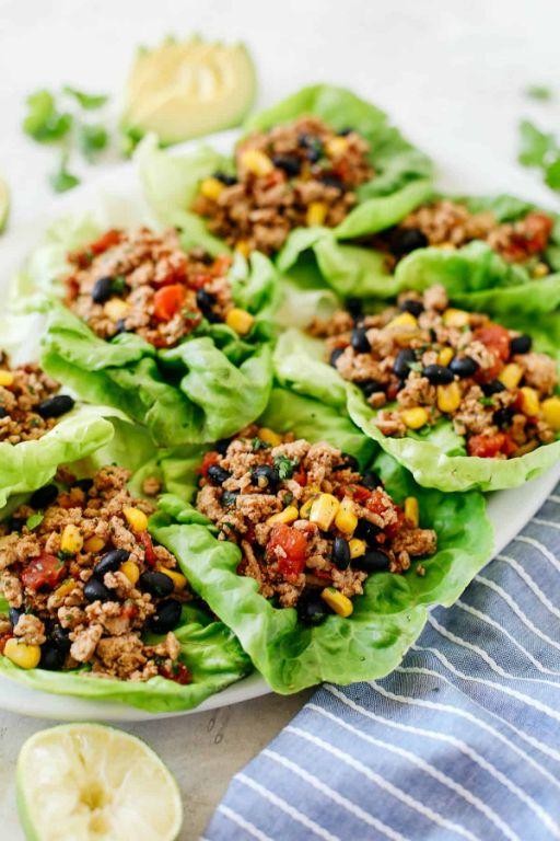 Slow Carb Turkey and Black Bean Lettuce Wraps