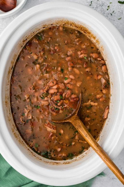 Slow Cooker Charro Beans with Chorizo