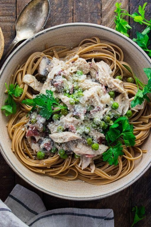 Slow Cooker Cream Cheese Chicken Carbonara