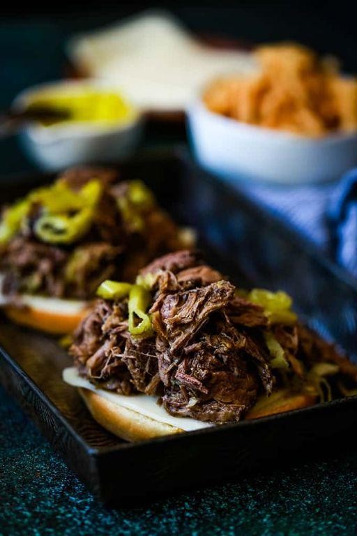 Slow Cooker Pepperoncini Beef Sandwiches