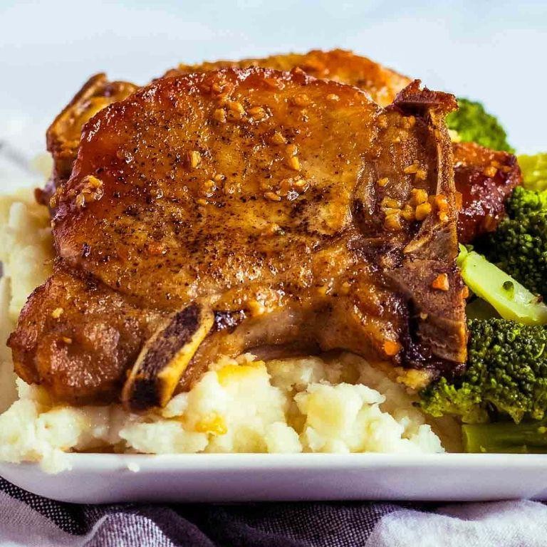 Slow Cooker Pork Steaks with Brown Sugar Glaze